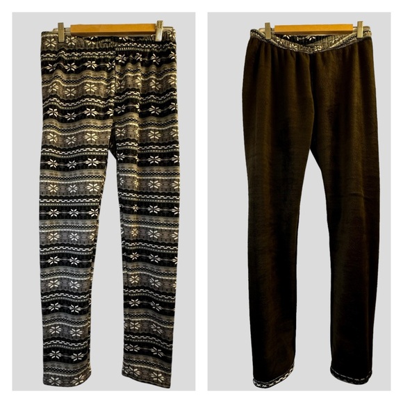 Just Cozy Women’s Leggings Plus Size 12-20 Gray Black Fleece Lined - Picture 1 of 14